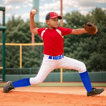 Dxhycc Youth Baseball Socks and Belt Combo Set Athletic Sock for Boys Girls