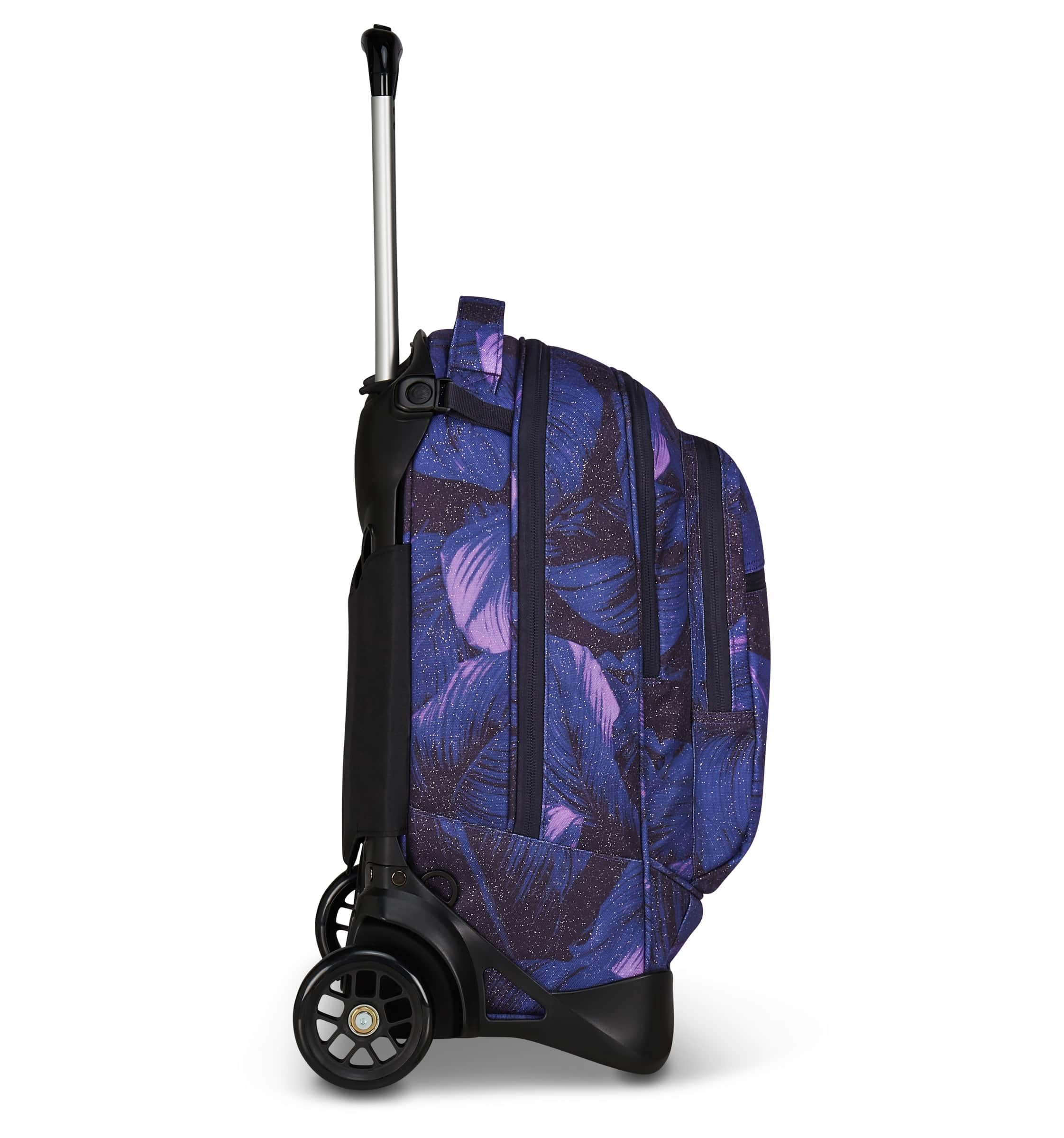 Invicta Trolley Scuola Plug Fantasy Shine, Viola, 3 in 1, Zaino Doppio Scomparto Con Carrello Sganciabile, Tasca Per PC, Tasca Per Borraccia, 34 lt, Scuola Media e Superiore, Viaggio, Zaino Ragazza