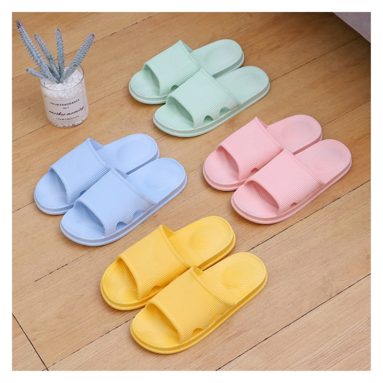 Slippers slippers dames heren unisex huisschoenen mannen vrouwen indoor zachte bodem paar sandalen badkamer anti-slip schoenen slippers-Pink_L (37-38