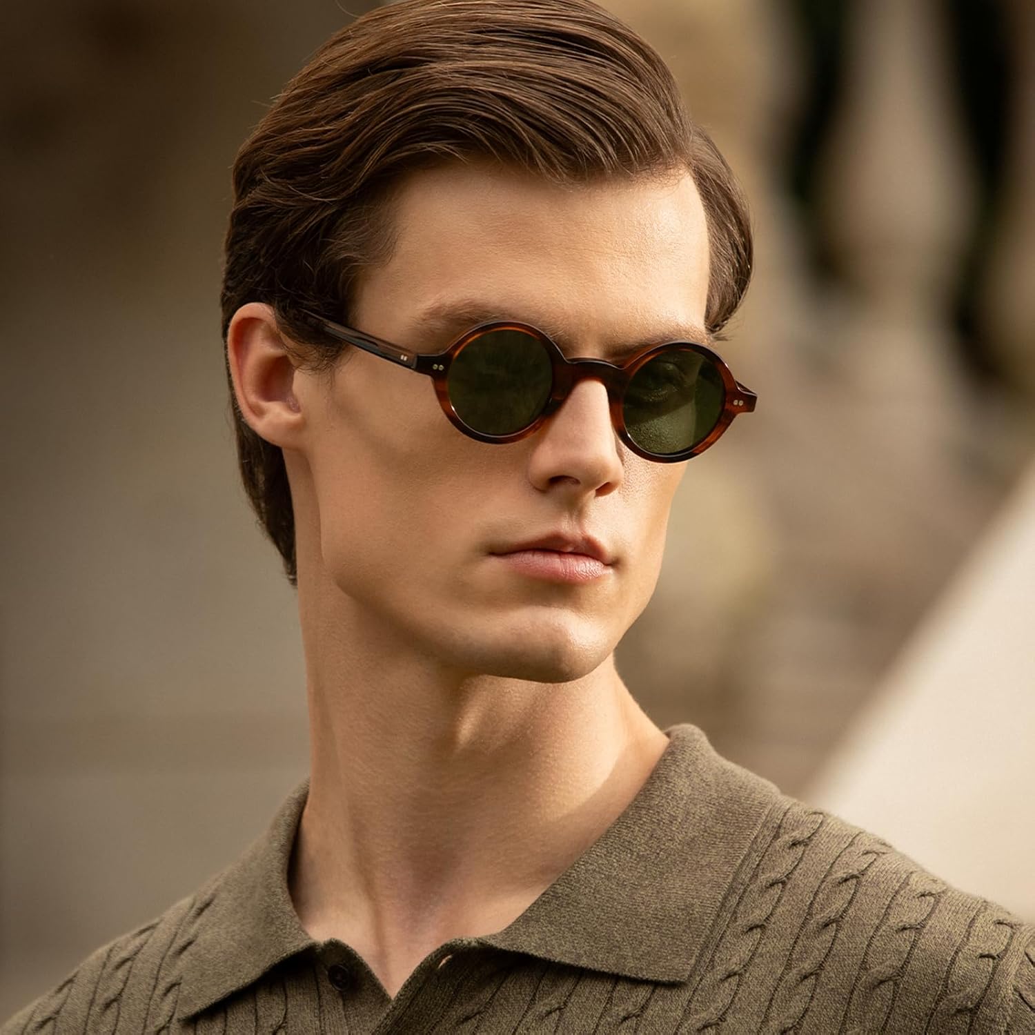 CARFIA Retro Acetate Small Face Polarized Sunglasses for Men Cool Classic Round Sun Glasses CA2501 - Image 2