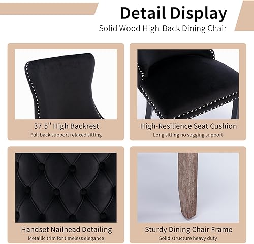 Vista 223 de Juego de 2 sillas de comedor modernas, sillas de comedor tapizadas acolchadas con patas de madera maciza, silla de cocina de tela de lino beige, 01