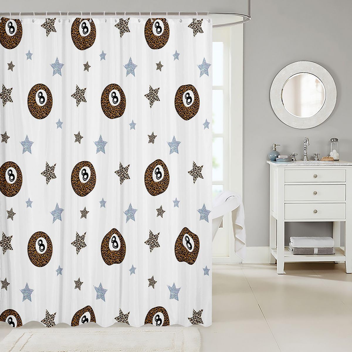 Erosebridal Leopard Cheetah Y2K Shower Curtain Set Decorative 72" Wx72 L image 2