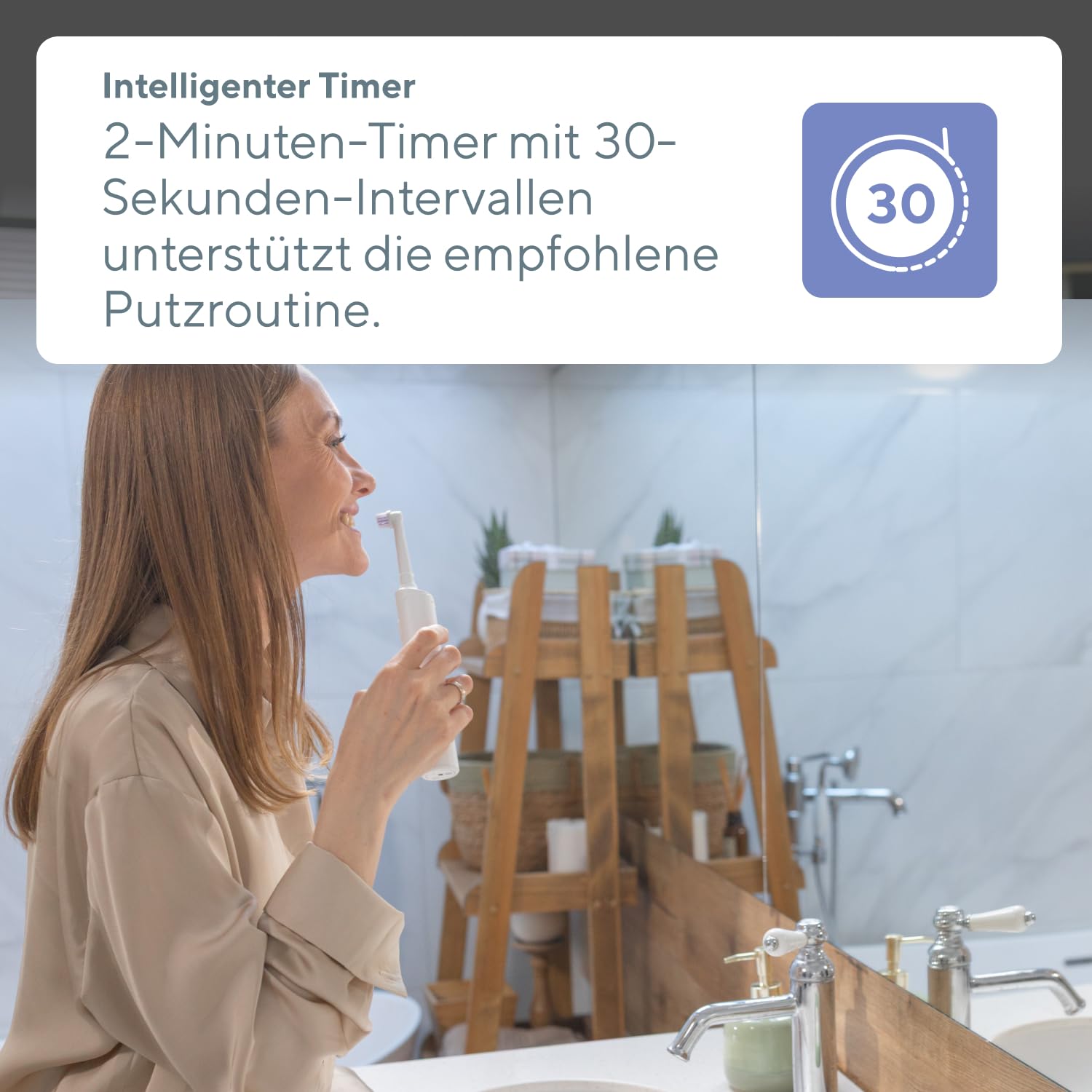 B.Well PRO-800 Rotierende Zahnbürste | 3 Modi & 35 Tage Akku | Schweizer Qualitätsstandards: 3 Modi, 2-Minuten-Timer mit 30-Sek-Intervall, Induktionsladen & 2 farbige Bürstenköpfe.