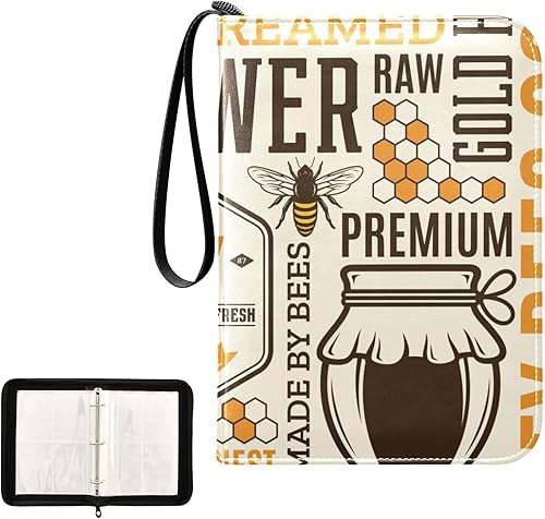 Honey Card Binder 400 Pockets Trading Card Storage Binder Album with Sleeves Zipper Card Collection Holder Folder for Sleeved Card Sport Card Game