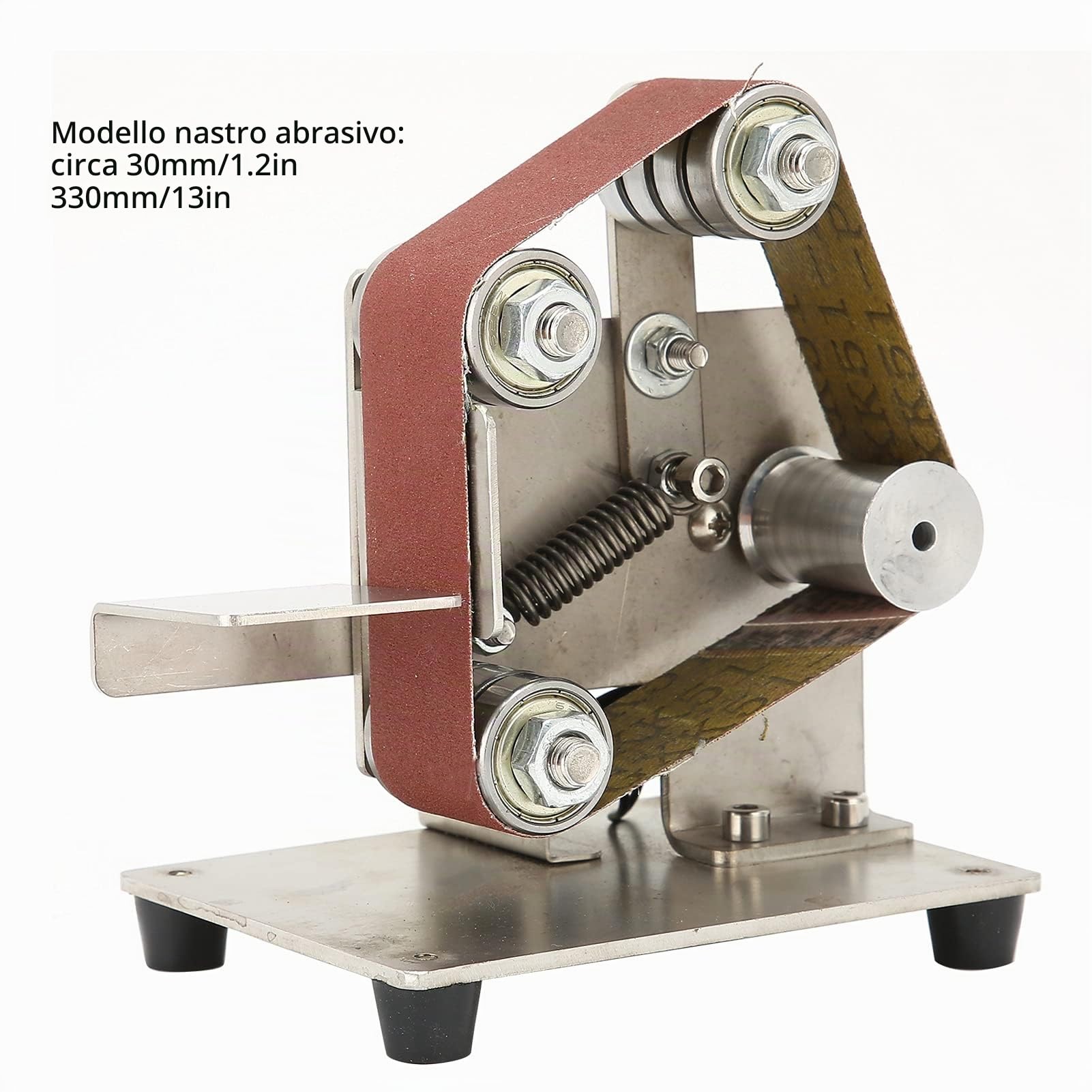 Mini Levigatrice a Nastro Lucidatrice Fai da Te Levigatrice da Banco Affilatrice da Banco Levigatrice a Nastro Linisher Rettificatrice Elettrica(895 (200W))