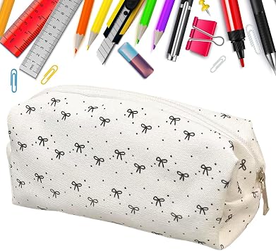 Small Pencil Case Aesthetic Bow Stationery Organizer