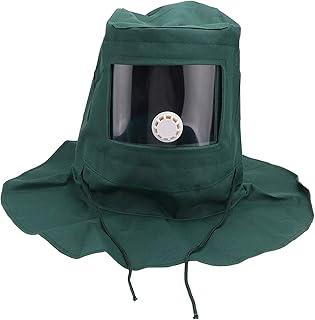 Sand Blasting Hood Cap,Abrasive Sandblaster Helmet,Shawl Cap,-dust Hood,Wind Dust ive Tool for Sandblasting Arc Spraying(Dark Green) Durable and Practical