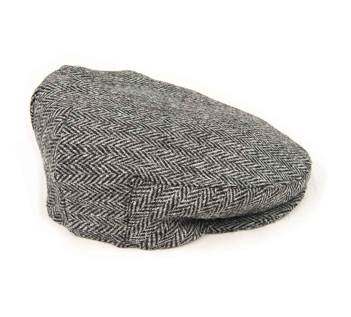 Lambland Men's Grey Traditional Yorkshire Tweed Cotton Lined Flat Peaked Cap (As8, Alpha, L, X_l, )