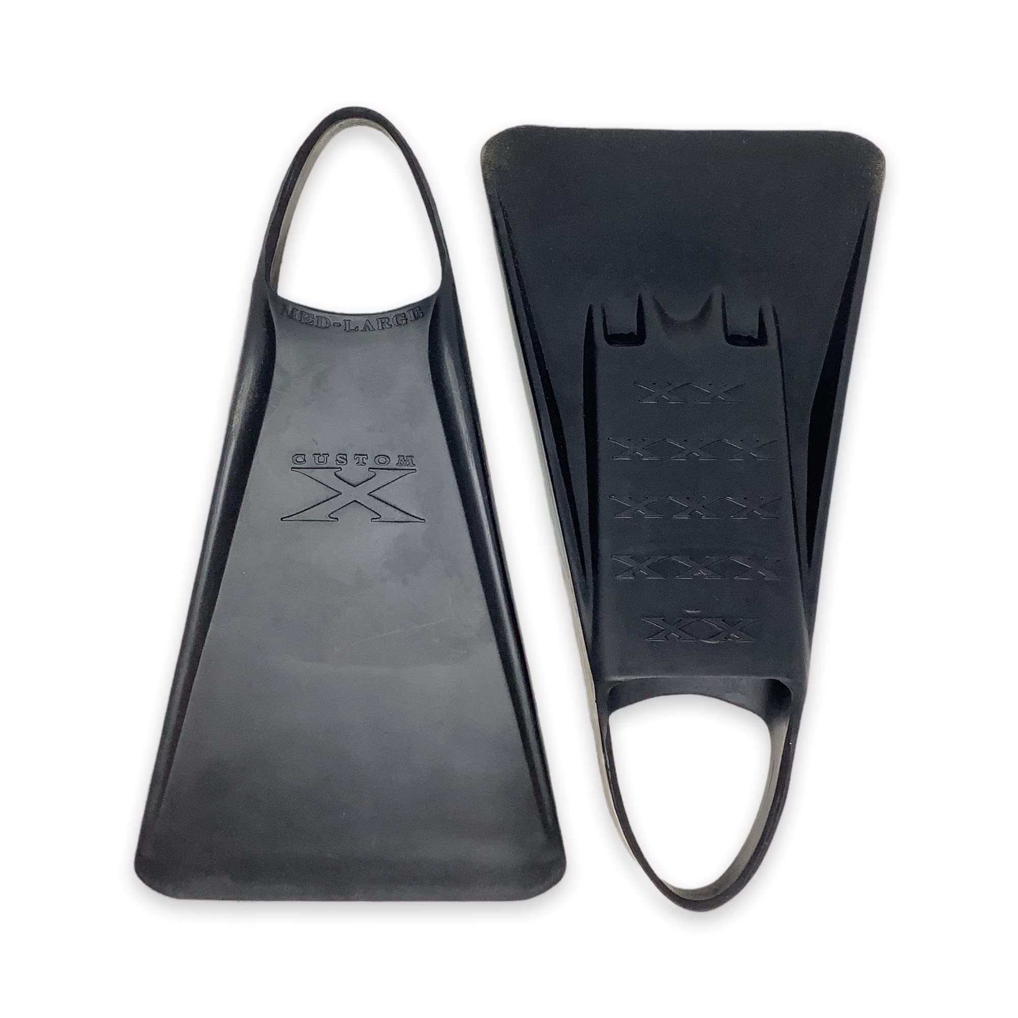 Custom X - Bodyboarding X Fins | Solid Black | Floating & Comfortable Bodyboarding Fins, Swim Fins, Diving Fins, Training Fins