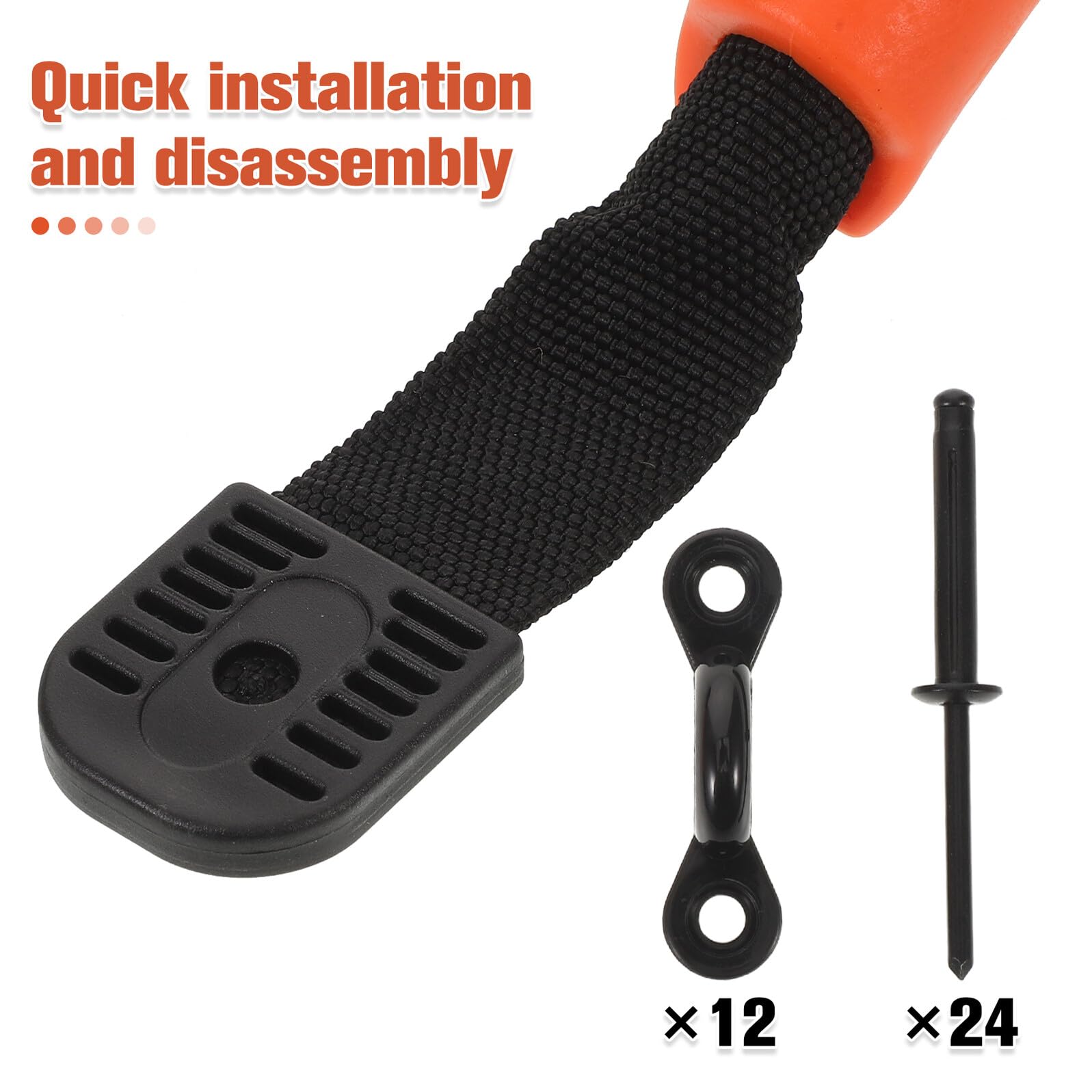 Set Maniglie per Trasporto Kayak Laterali Arancioni Kit di Sostituzione Ergonomico in Materiale Resistente Accessori per Canoa Adatti a Uso Oceano Fiume e attività Outdoor