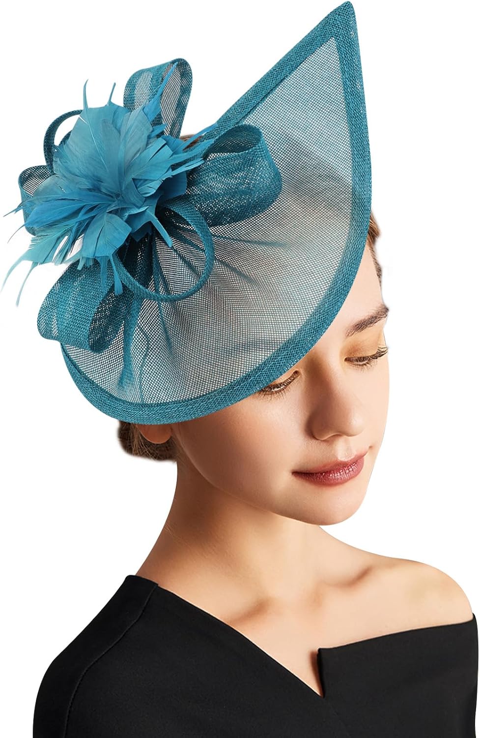 DRESHOW Women Fascinator Hats Tea Party Hat Vintage Pillbox Hat Headband for Cocktail