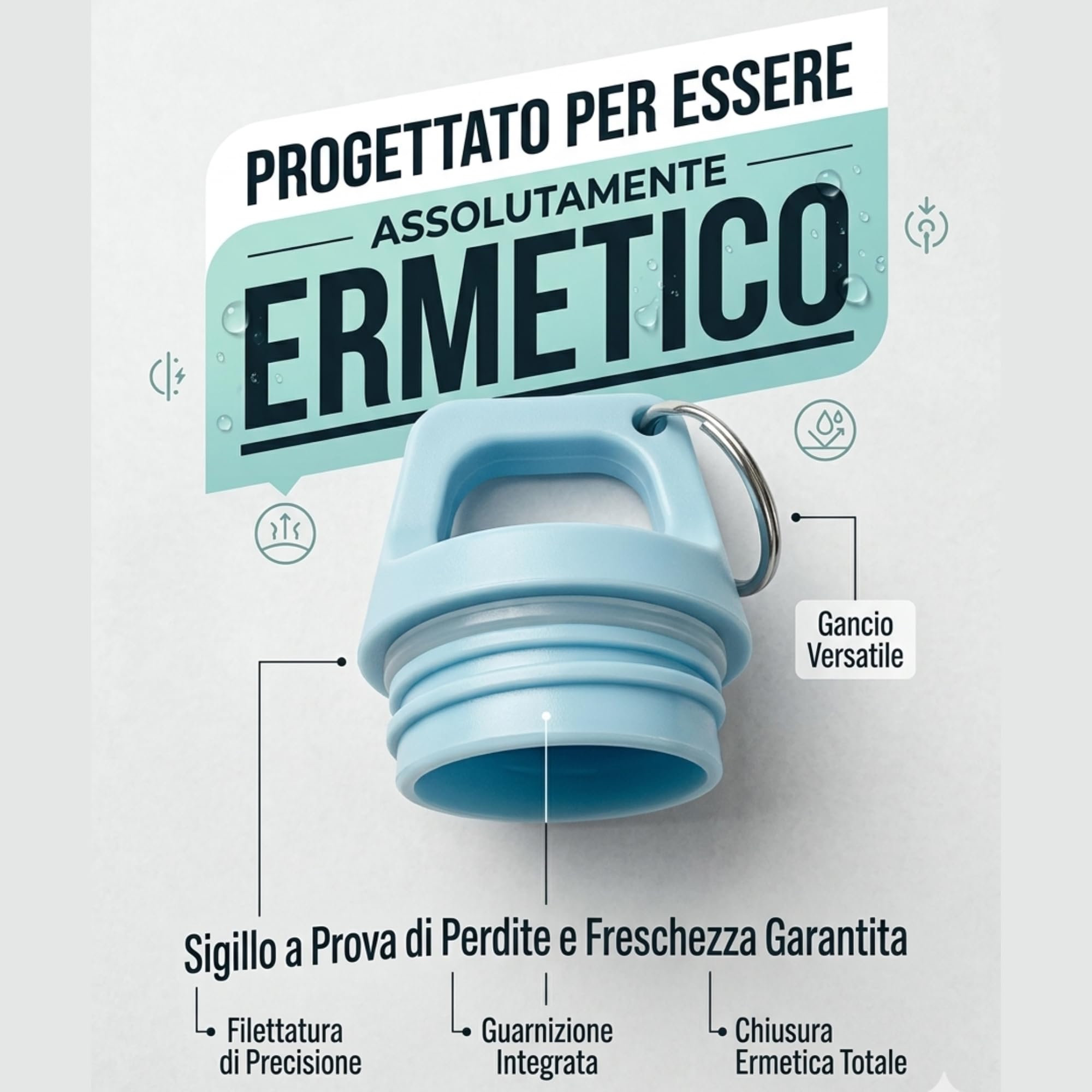 Set 25 Borracce Ecologica Personalizzabili, Made in Italy - 750ml in PET Riciclato Certificato RCS – Kit Personalizzato - Leggera con Moschettone e Tappo a Vite – Per Sport e Ufficio (25, Nera)