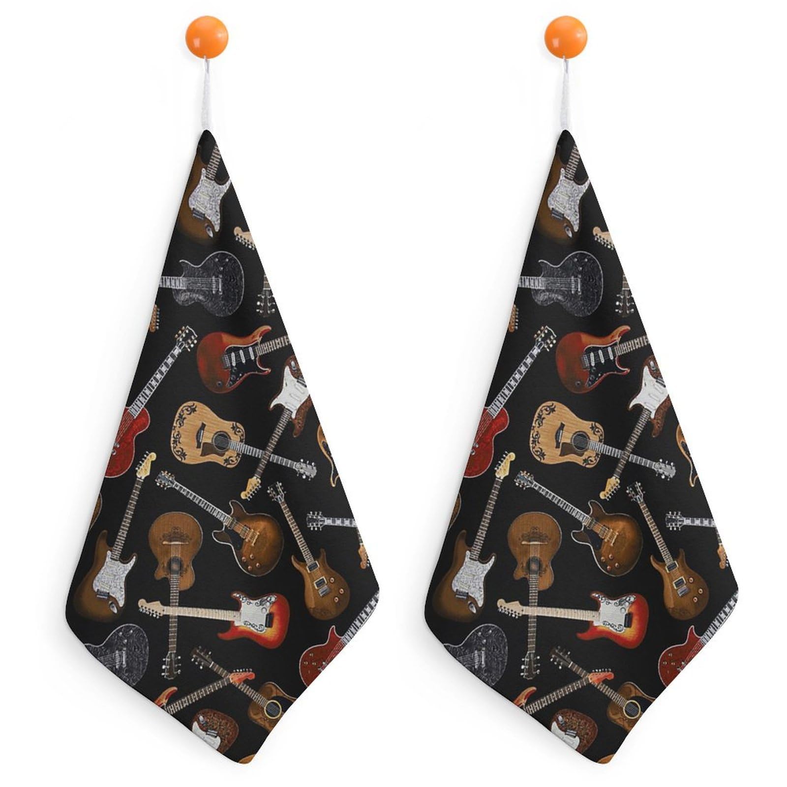 CGSBNGHA Guitars-Rocks Hand Towel Hanging Face Towels Cleaning Cloths Handkerchief for Bathroom Kitchen