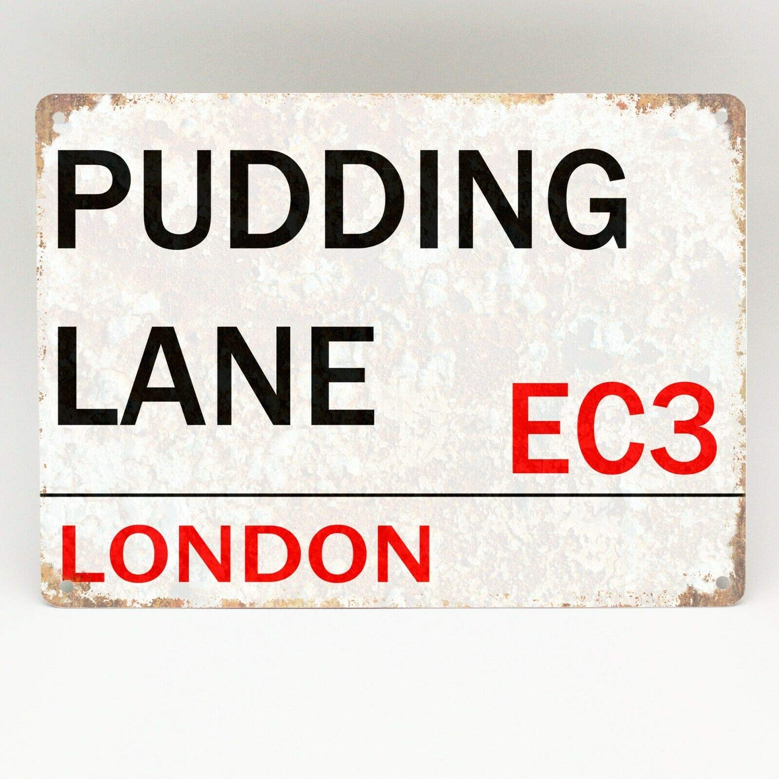Biopracess Metalpostera42318 Pudding Lane Metal Sign London Street Road Retro Vintage Plaque 8X12 Inches