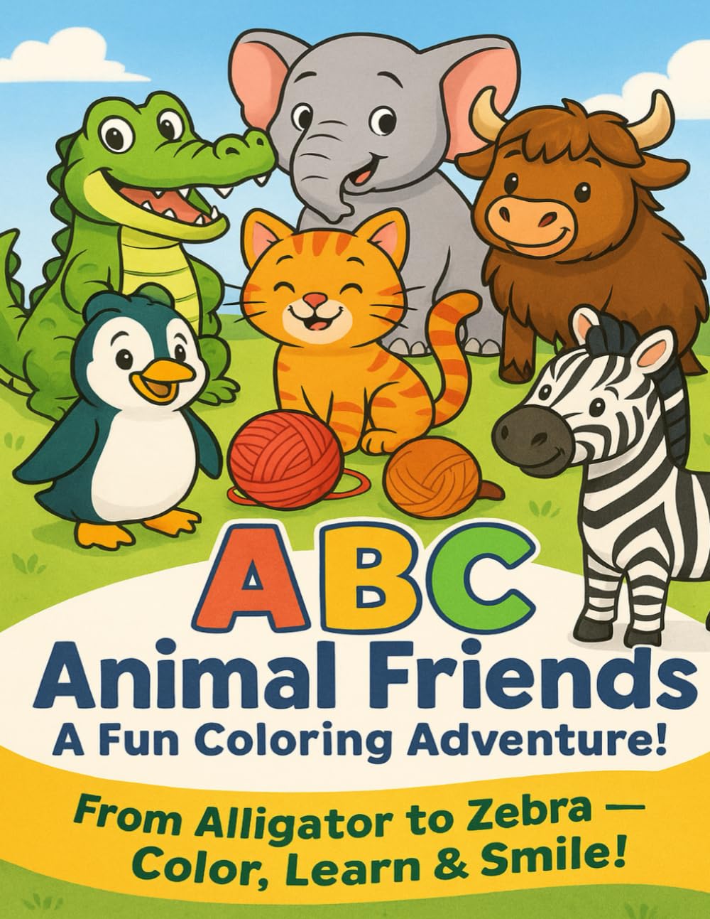 ABC Animal Friends: A Fun Coloring Adventure! – From Alligator to Zebra: Color, Learn & Smile! Alphabet Coloring & Letter Tracing Book for Kids Ages 3-7