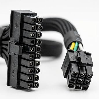 24 Pin to 6 Pin ATX PSU Power Adapter Cable for Dell Motherboard with 6 Pin Port Compatible with Dell Optiplex, Inspiron, Vostro & Acer Desktop PCs 18AWG 13.3 Inch 34cm