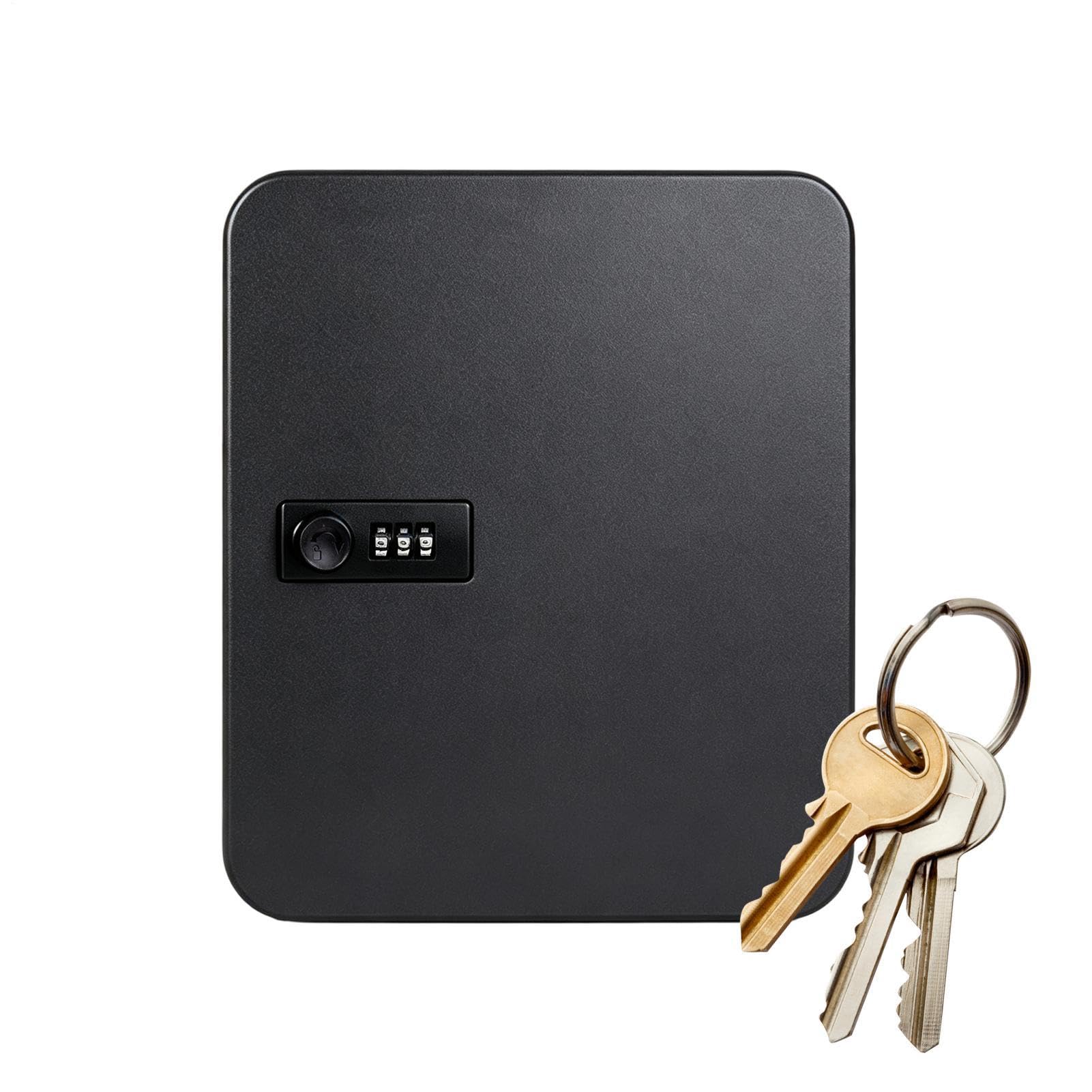 Caja de seguridad para llaves montada en pared con estructura robusta impermeable