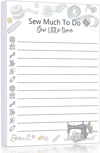 150 hojas de costura para lista, bloc de notas, lindo y práctico, divertido bloc de notas para colchas, amantes de la costura, lista de verificación