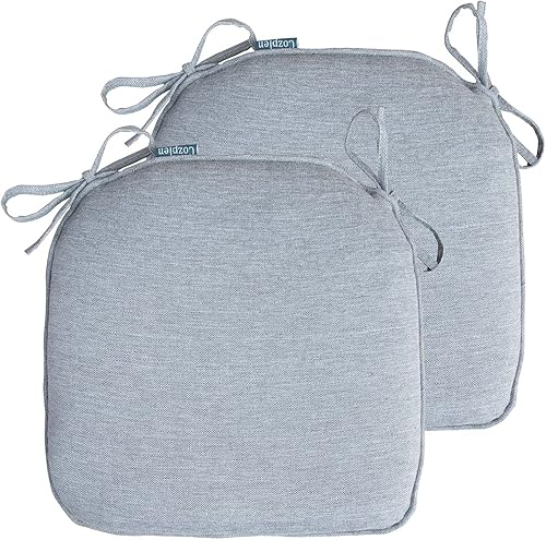 COZPLEN Cojín antideslizante para silla al aire libre, bistró en forma de U, cojines de asiento de metal con lazos, 14 x 14 pulgadas, juego de 2,