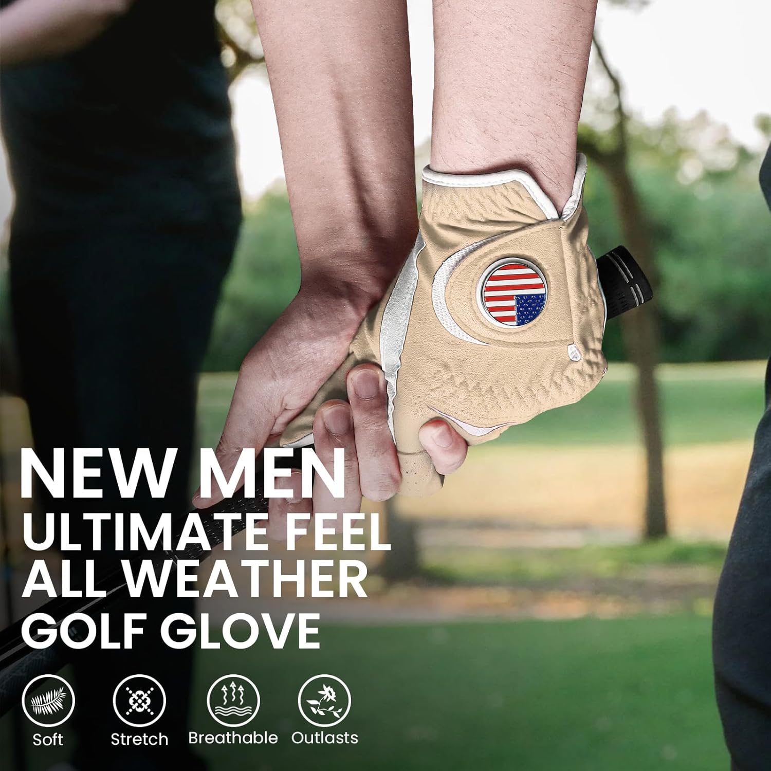 FINGER TEN Golf Gloves Men Colorful 2 Pack for Left Right Handed Golfer, Comfortable Gloves with Ball Marker for Serious Performance, Fit Size Small Medium ML Large XL - Image 7