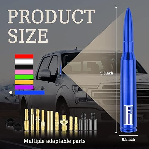 Miniatura 2 de Antena de bala para coche, accesorios de decoración exterior de camión, antena de reemplazo para vehículos compatible con Ford F150, RAM 1500,