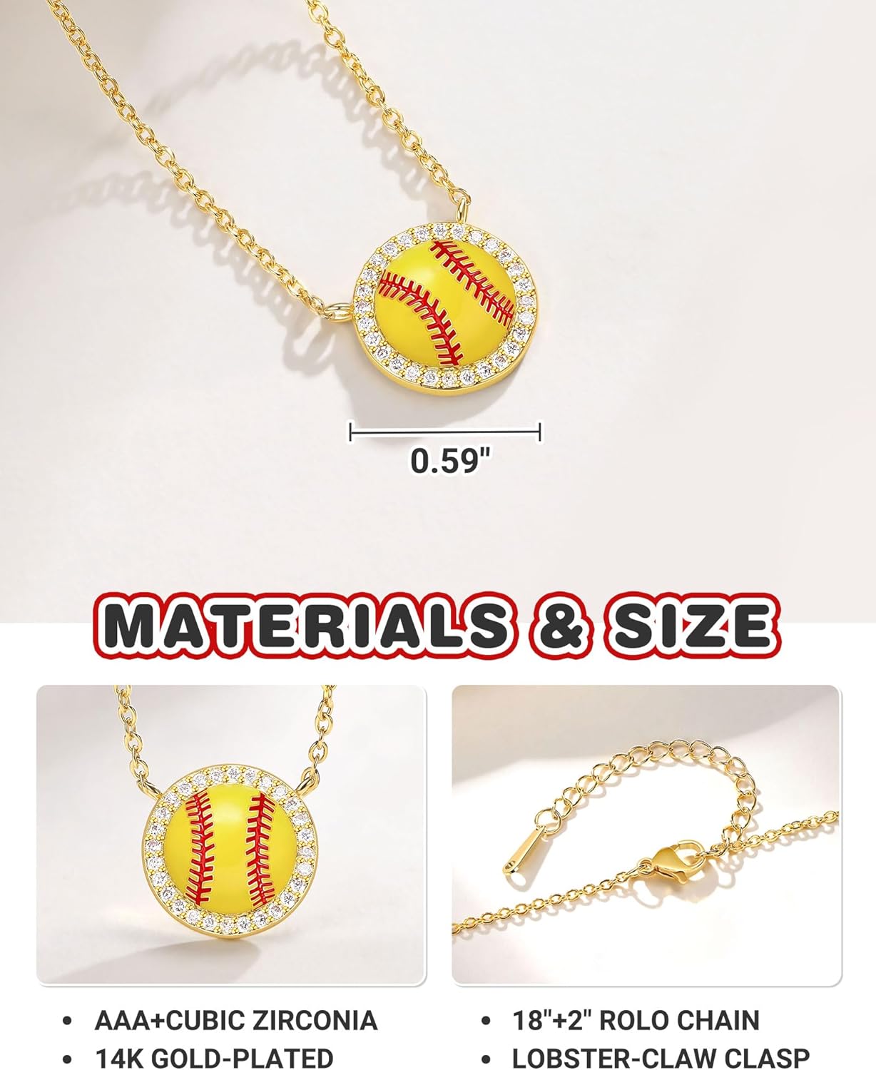 PINKDODO Softball Necklace Gifts for Girls Softball Lover Player- Inspirational Jewelry for Daughter Granddaughter Niece - Image 4