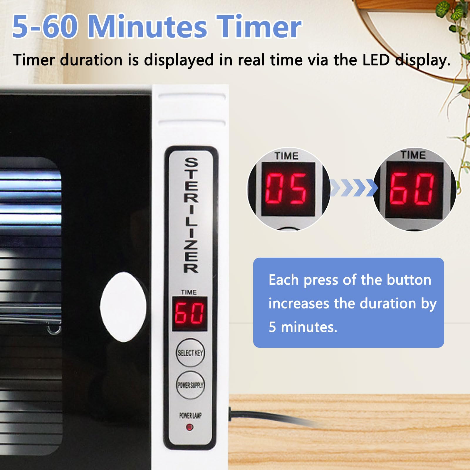 12L UV Sterilisator, UV Desinfektionsschrank mit Timer-Einstellung & LED-Display, 2 Schichten Nagelreiniger Sterilisator für Zuhause, Friseursalon, Spa, Kosmetik
