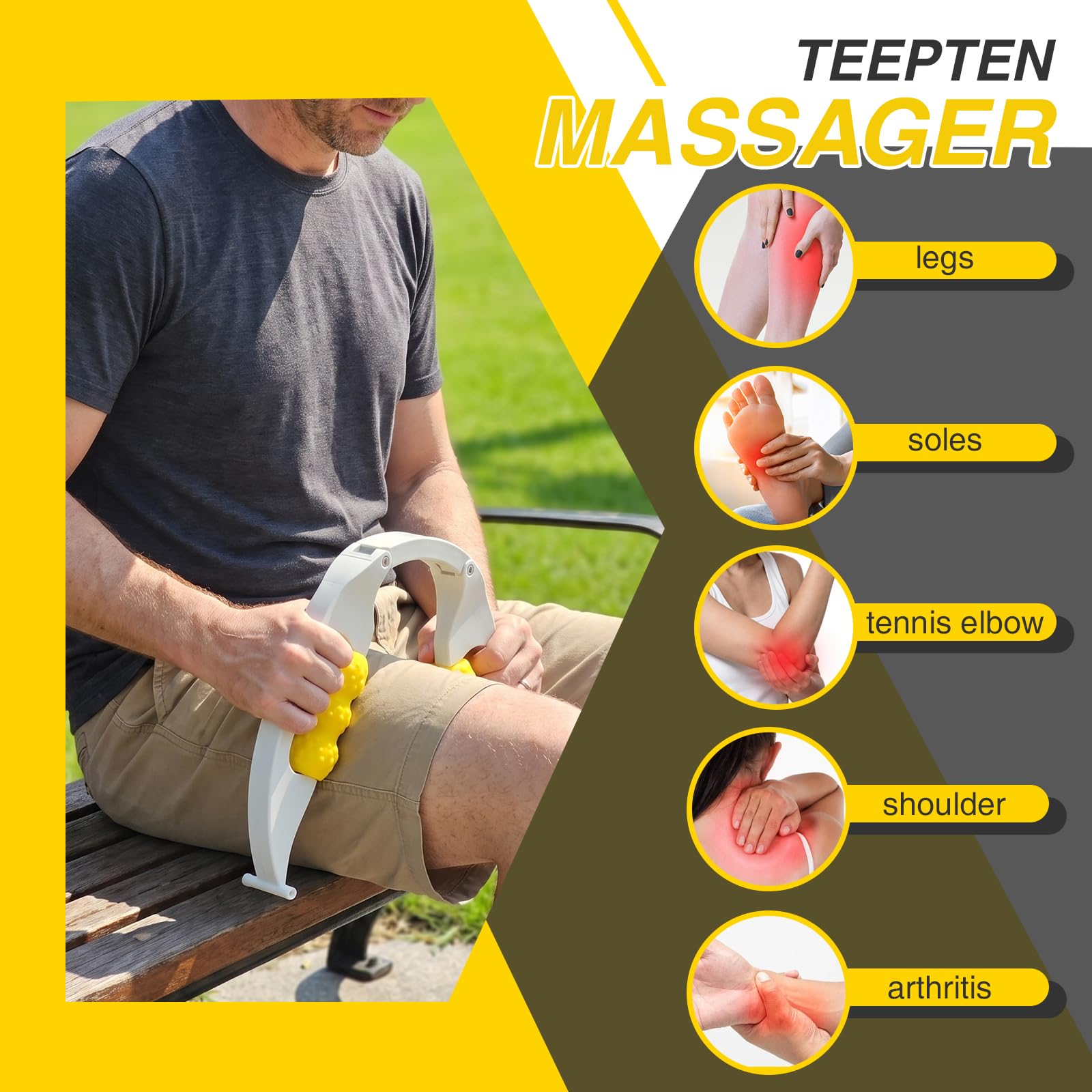 Photo 1 of teepten Arm & Forearm Massager, Yellow