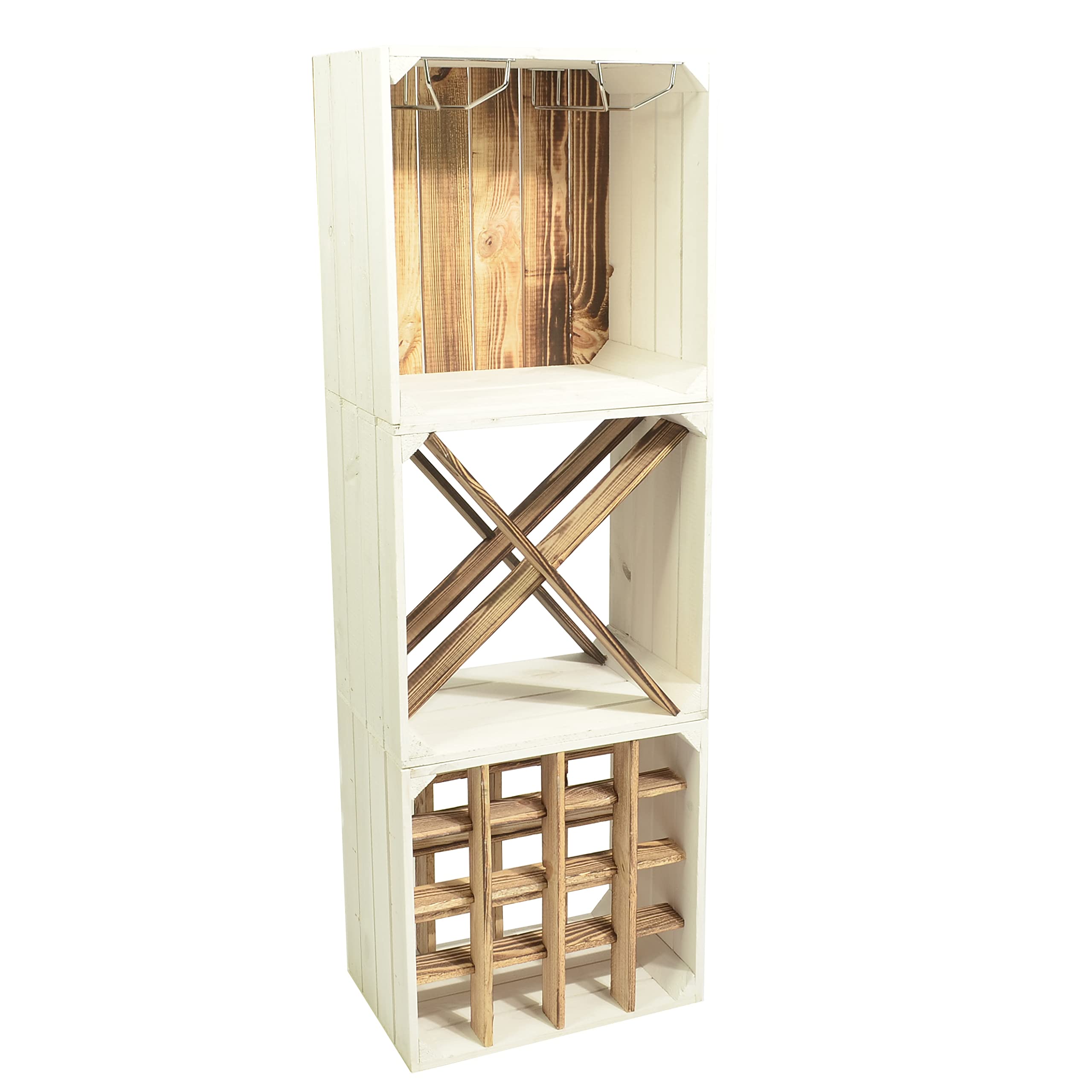 Weinregal Wino Set aus Holz - Greta Geflammt Komboset