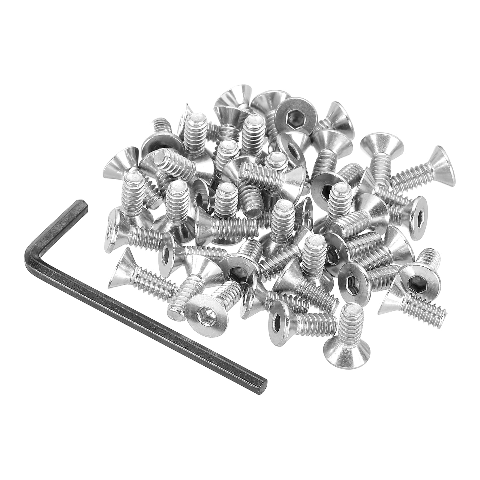 PATIKIL #10-24 x 1/2" Flat Head Socket Cap Screws, 50Pcs Countersunk Bolts Head Machine Screws 304 Stainless Steel (18-8) UNC Socket Drive Bolt Fasteners for Industry Machinery Household