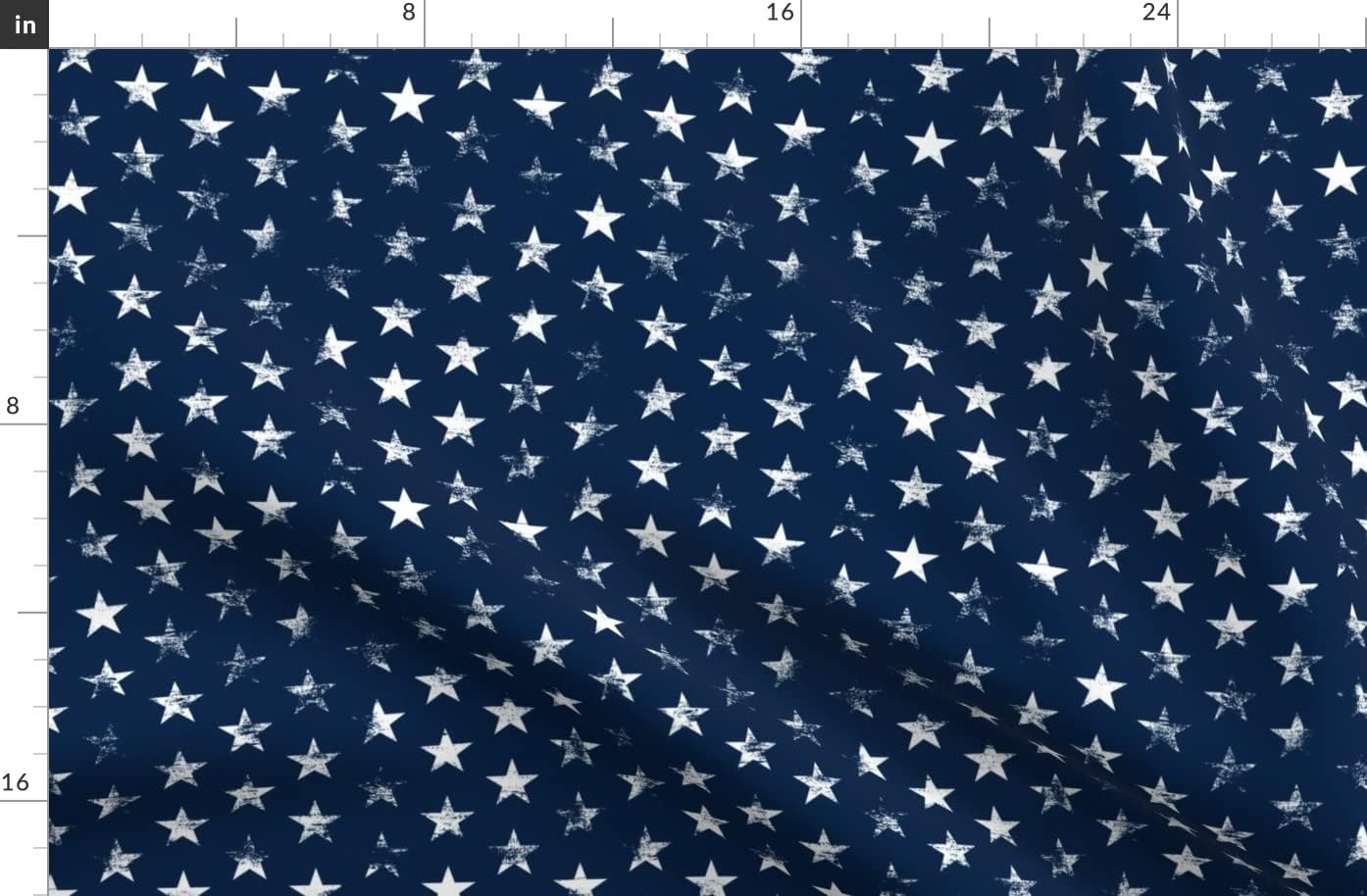 Spoonflower Fabric - Distressed White Stars Navy Blue Grunge Vintage 4Th of July American Printed on Organic Cotton Sateen Fabric by The Yard - Sewing Quilting Apparel Home Decor
