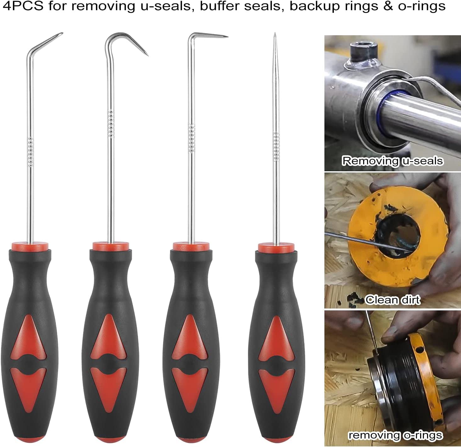 Zestaw narzędzi do naprawy cylindra hydraulicznego do ładowarki kompaktowej, ładowarki, koparki itp. Uszczelki drążkowe, zestaw narzędzi instalacyjnych typu wistor U-Cup