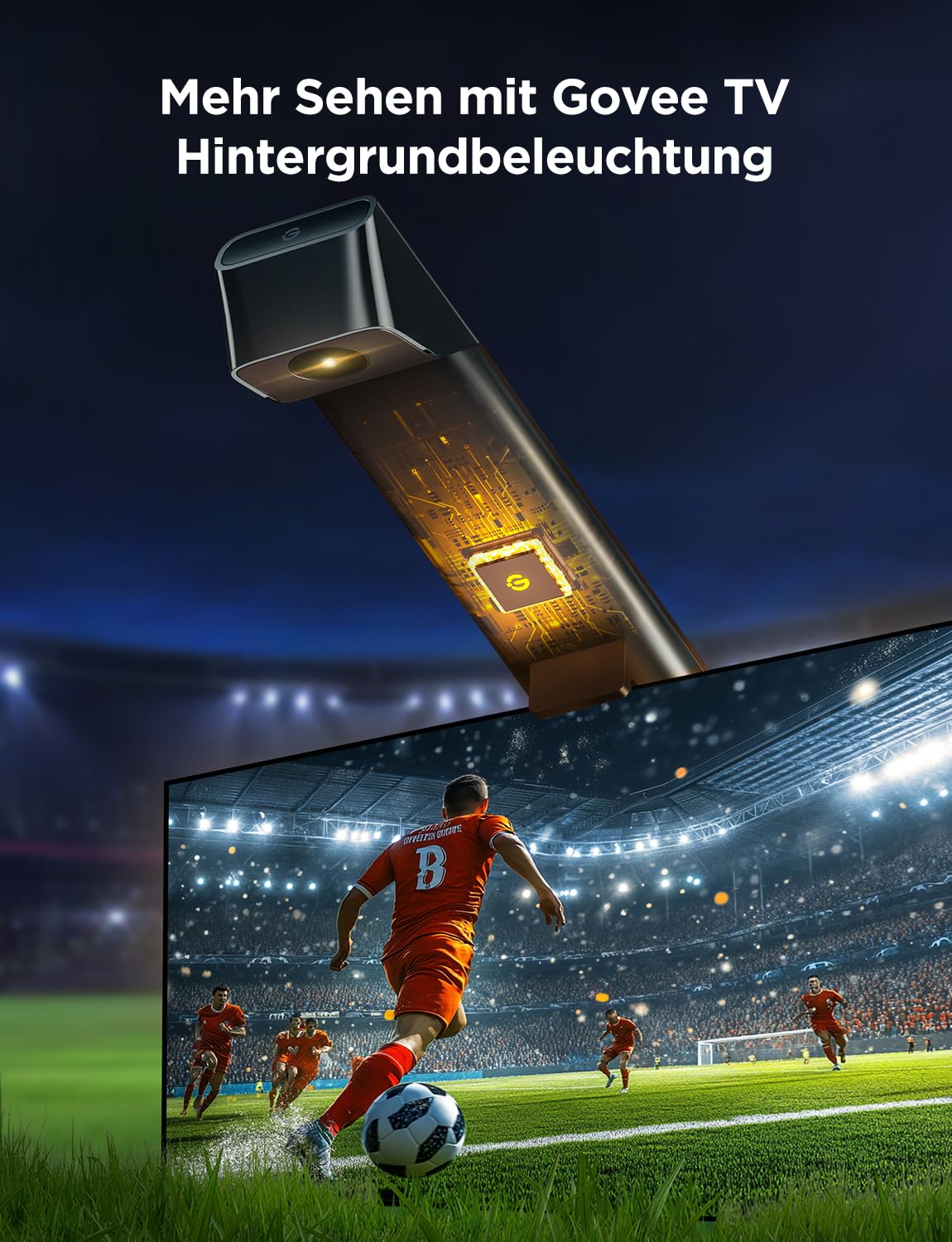 Govee TV Hintergrundbeleuchtung 3 Lite, 55-65 Zoll, RGBICW WiFi LED Strip mit Kamera, Sprach- & APP-Steuerung