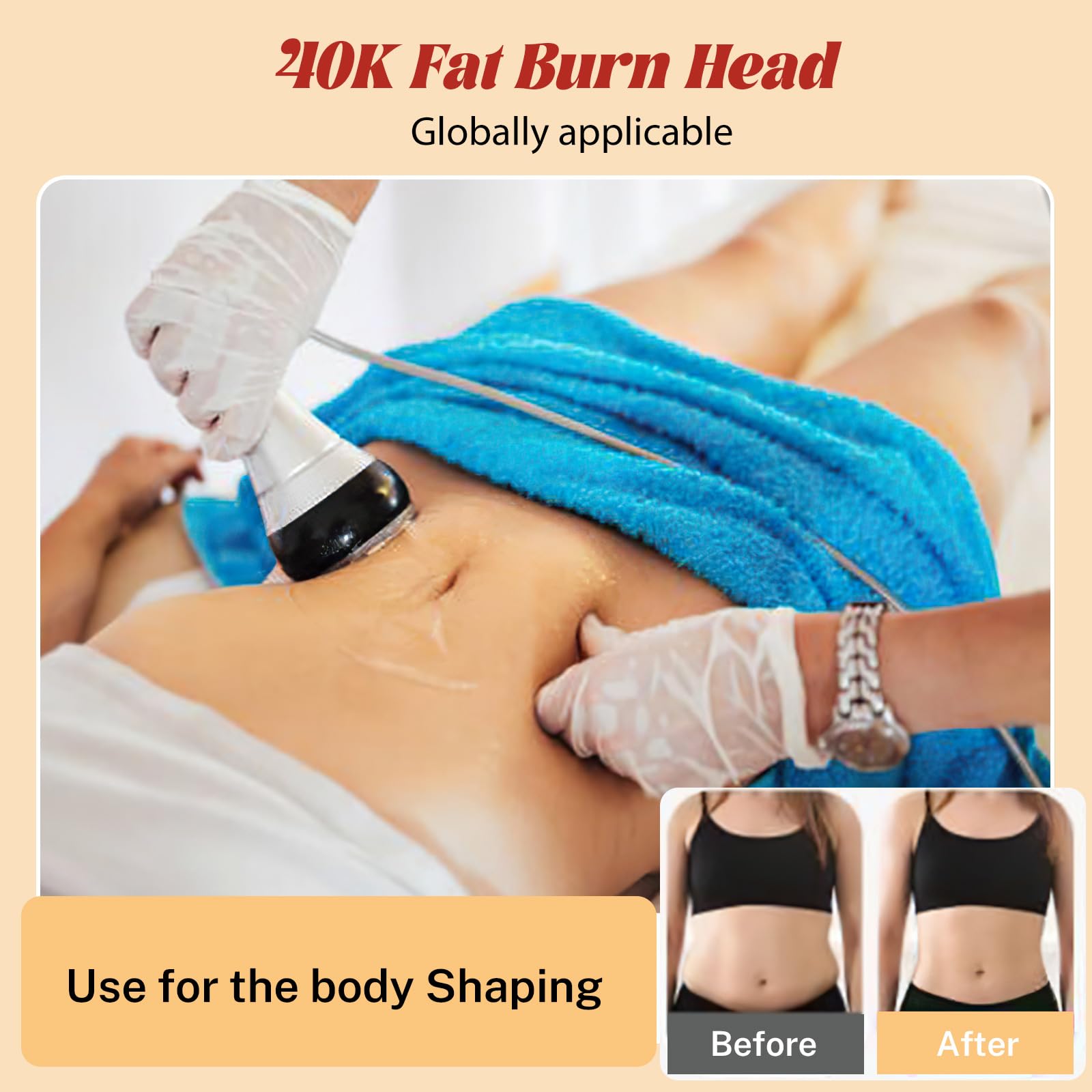 Eznaobo - Macchina per la perdita di peso del corpo 40 K, radiofrequenza - macchina per la forma del corpo 4 in 1, massaggiatore anti-cellulite, dispositivo per la perdita di peso per rassodare la