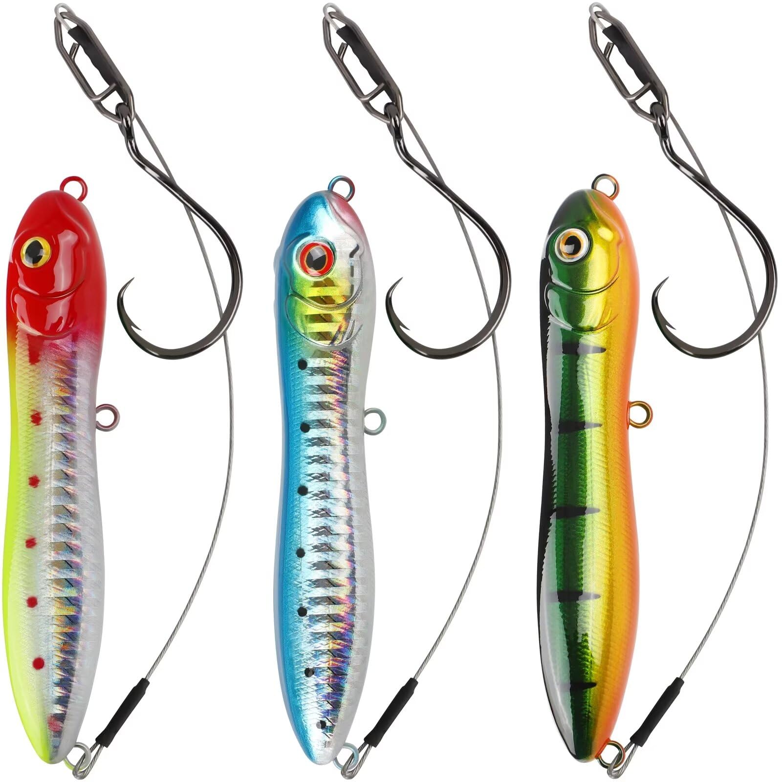 Dovesun Catfish Rigs Catfish Tackle with Catfish Rattling Line Float Santee Rig with Circle Hooks for Catfishing 2 Sharps 6/0 7/0 8/0 3PCS/6PCS