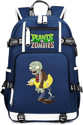 ISaikoy Game Plants vs. Zombies - Mochila de hombro para libros, mochila escolar, color, Azul 1, Mochilas Daypack