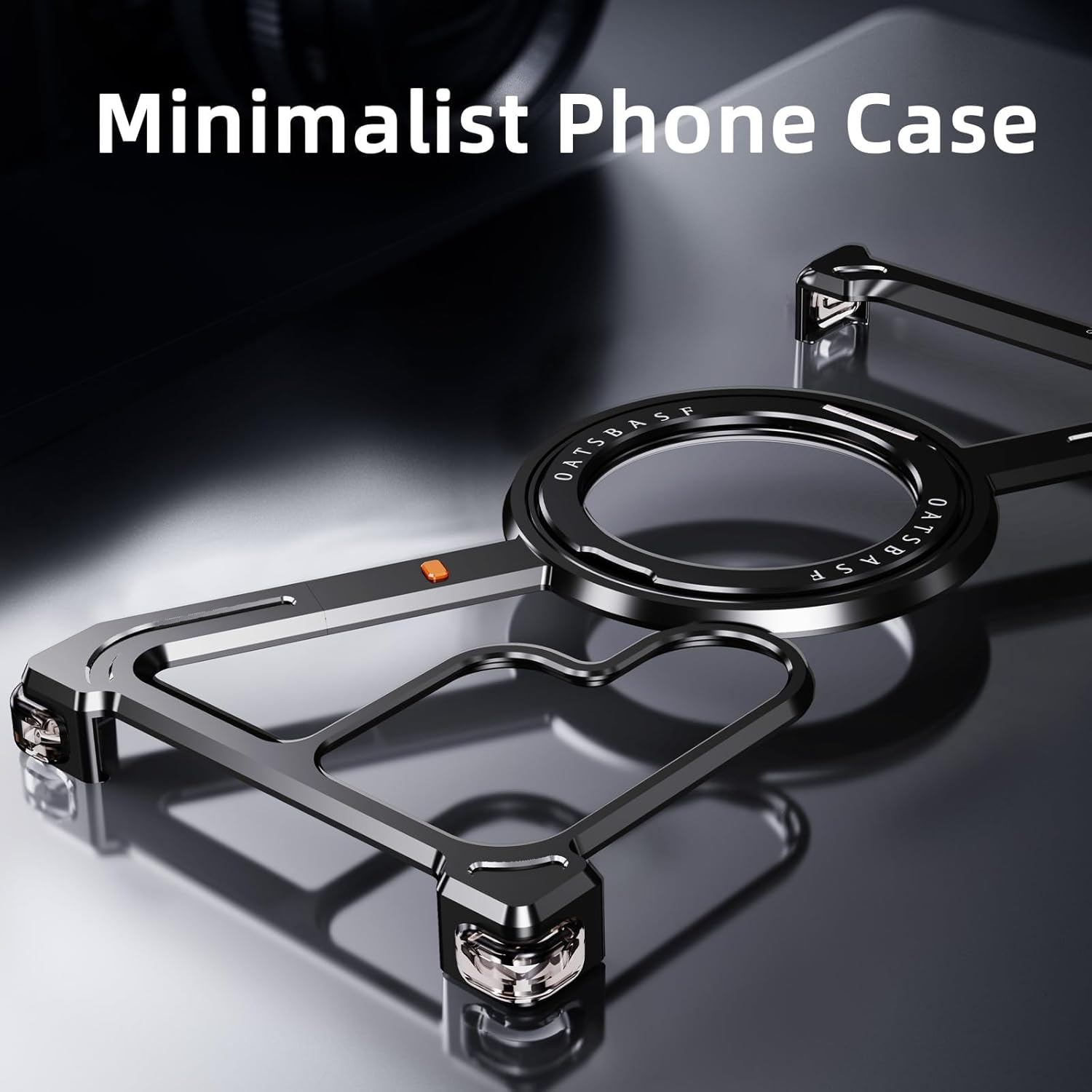 Z Bezel-Less Case for Samsung S24 Ultra (with 360° Rotating Magnetic Stand), Military Grade Shockproof Aluminum Metal Frame Design Slim Samsung S24 Ultra Case,Black