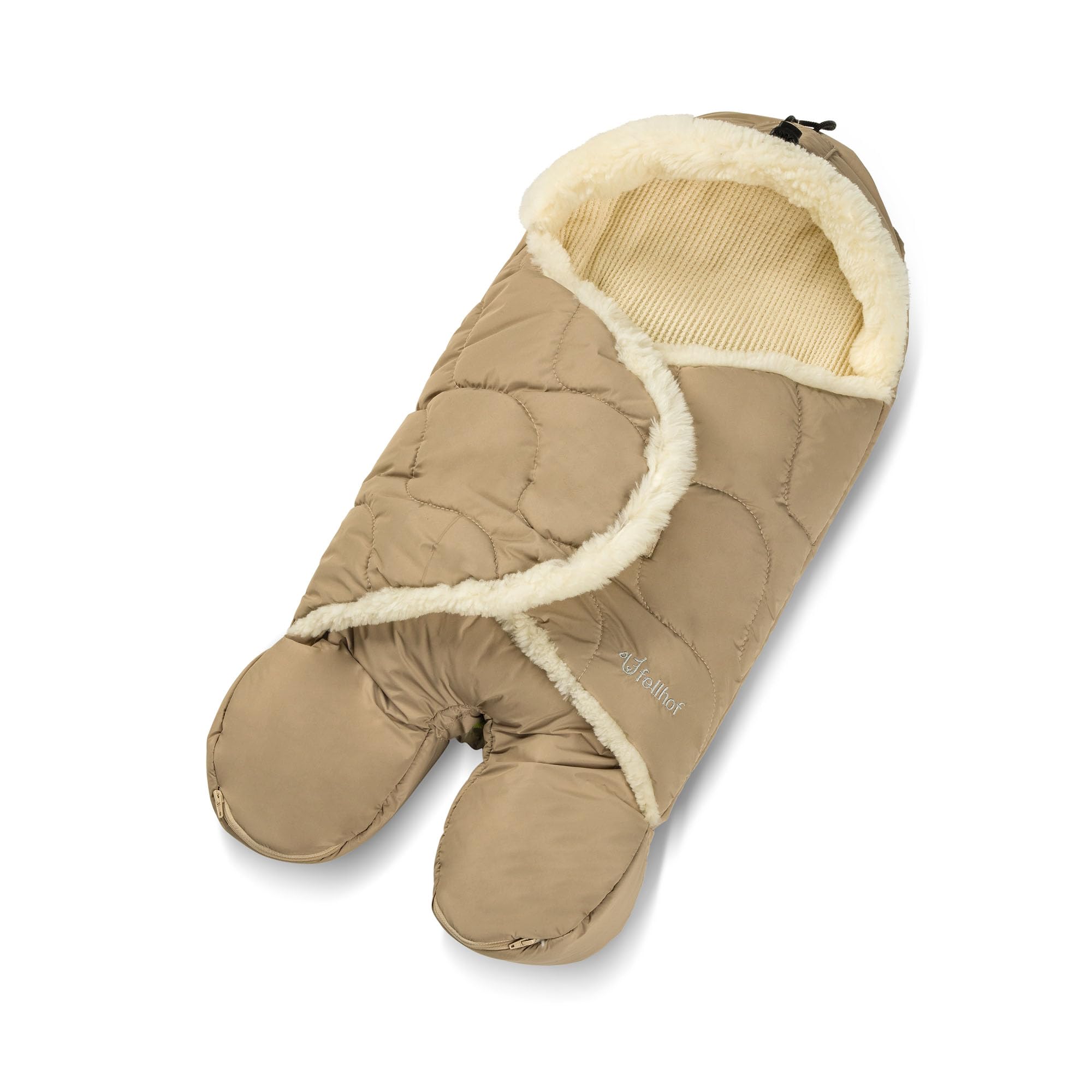Fellhof Einschlagdecke WINTERBERG 76 cm 100% Merino-Lammfell Baumwolle naturweiß