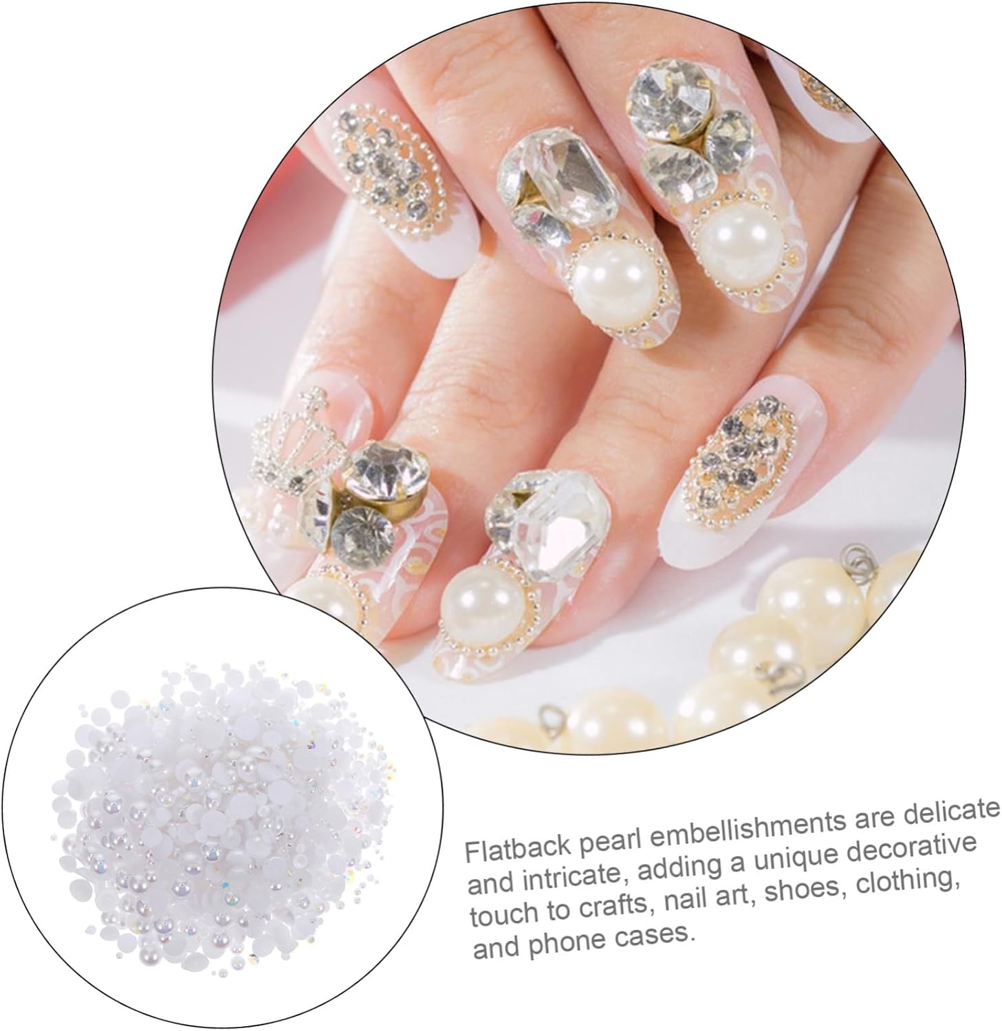DOITOOL 1pack Flatback Resin Rhinestones Half Round Faux for Crafting Nail Art Clothing Shoes Phone Cases Versatile Embellishments Mixed Decorative