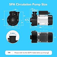 Vista 7 de Bomba de circulación de bañera de hidromasaje, motor de bomba de SPA LX, 0.35HP, 230V, puerto de 1.5 pulgadas (WTC50M-Estándar)
