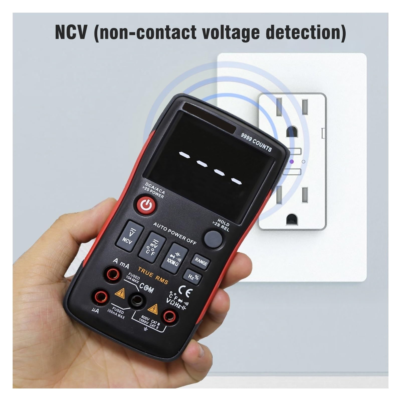 Multimetr Cyfrowy 102A Auto Zakres EBTN LCD DC AC Woltomierz Amperomierz Kondensator Prądu Ohm Temp NCV Tester Szybko Dokładnie Łatwy Odczyt(A)
