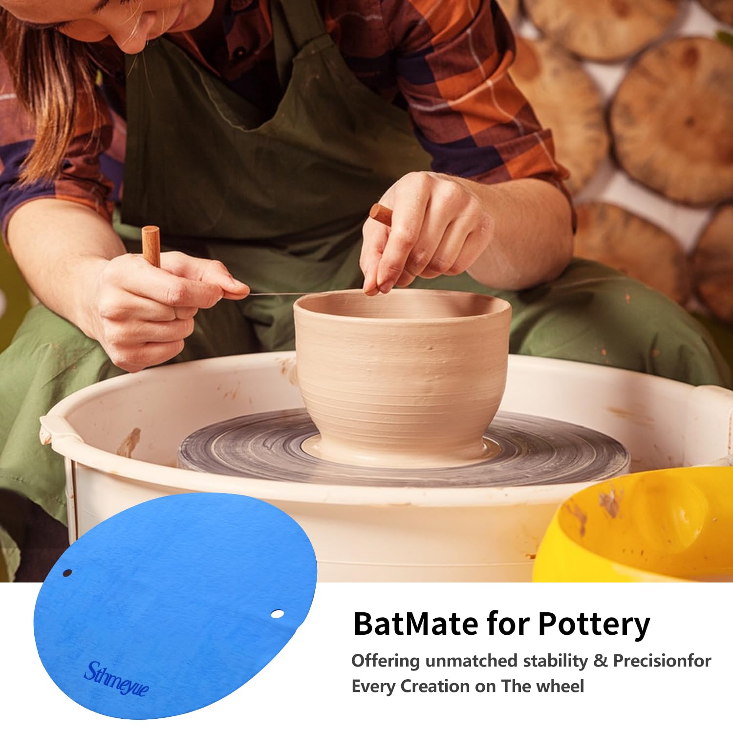Sthmeyue BatMate for Ceramics and Pottery 14 Inch, for Pottery Tools or Pottery Machine Accessories (Blue).