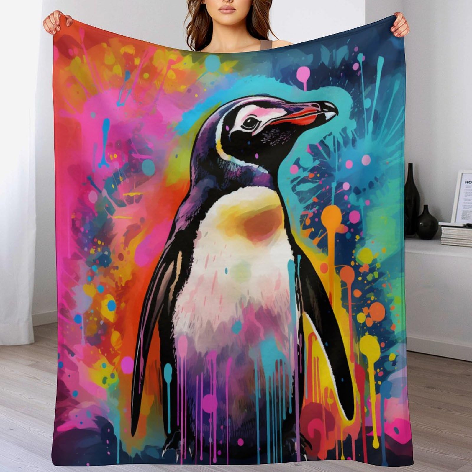 Plaid pingouin doux pour des soirées cocooning réussies au salon