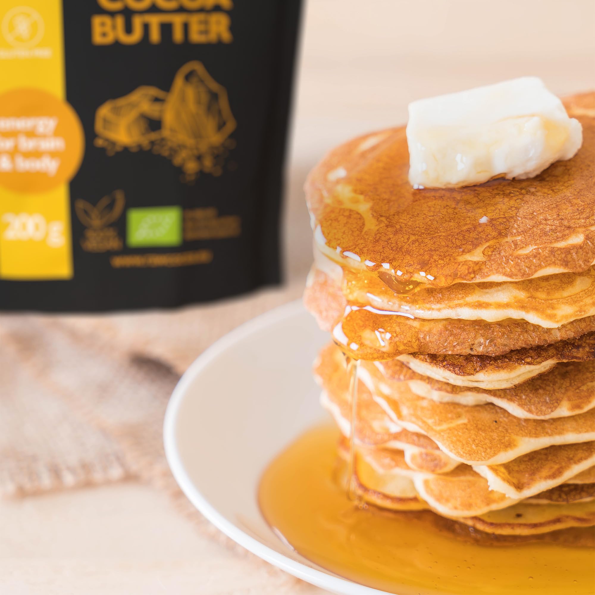 CO COA Kakaobutter Bio pour produits cosmétiques et chocolat, végétalien, sans gluten, sans gluten, sans OGM et huile de palme, Reines Kakaobutter bio pour céto chocolat, produits naturels