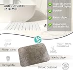 YEECOPON Tapis de bain en pierre pliable 60x39cm | Rug de bain de terre diatomacée rapide avec PVC Base anti-dérapante, salle de bain, cuisine, tapis d'eau absorbante pour animaux de compagnie