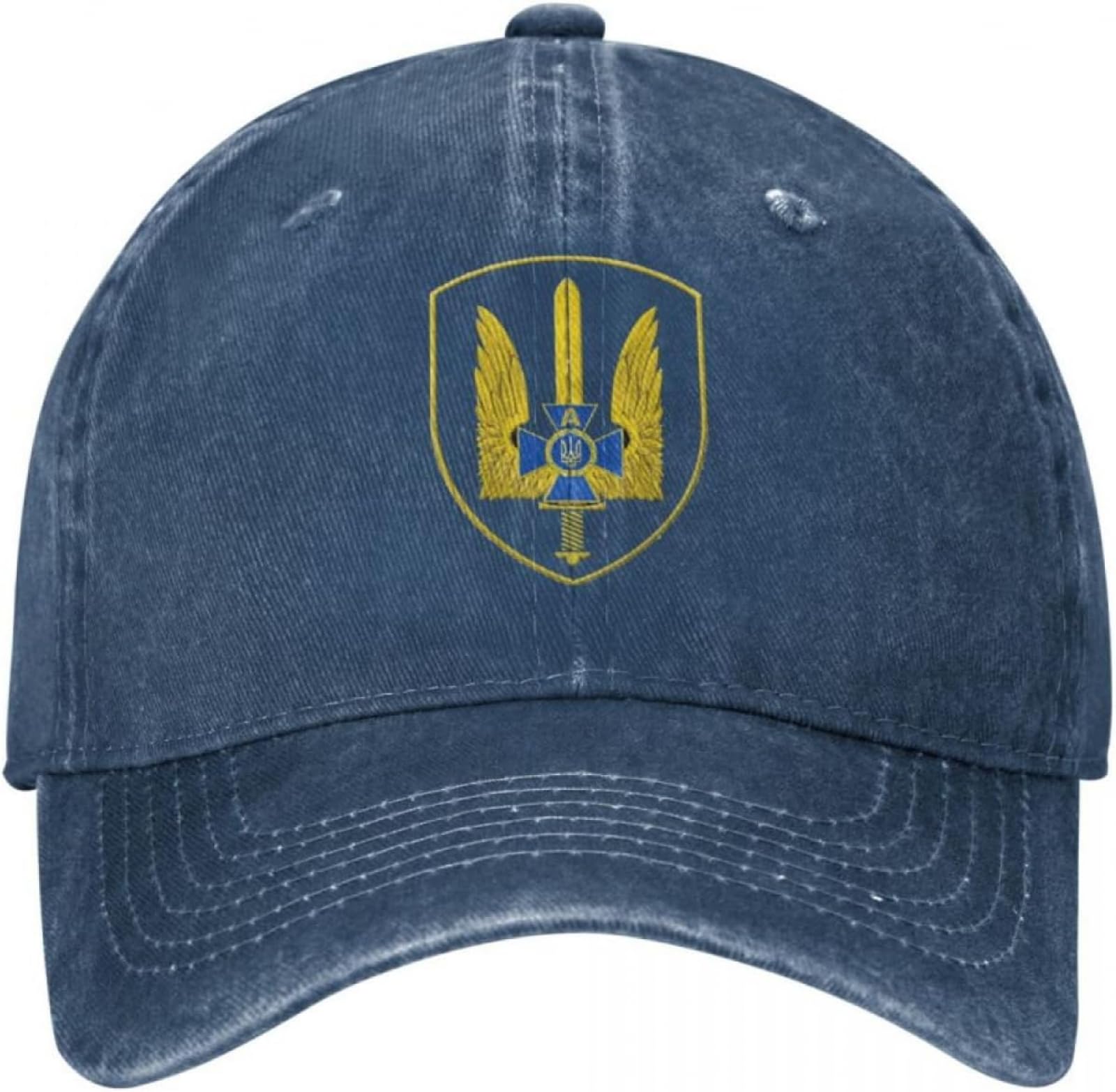 Nesyuff Unisex Multicoloured Baseball Cap Snapback Sun Hat Ukraine Baseball Cap Vintage Cowboy Hats Bone Washed Cotton Ukraine Summer For Men Women