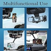 Vista 6 de Soporte giratorio y retráctil de 360° para el espejo retrovisor del coche, soporte universal multifuncional ajustable para teléfonos, soporte