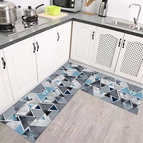 Juego de 2 tapetes de cocina acolchados antifatiga, impermeable y antideslizante, lavable, tapete ergonómico cómodo para cocina, suelo, baño,