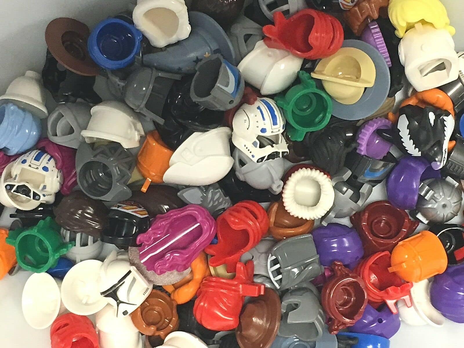 Miyabitors Lego Minifigure Grab Bag of 25 Hair Helmet & Head Pieces