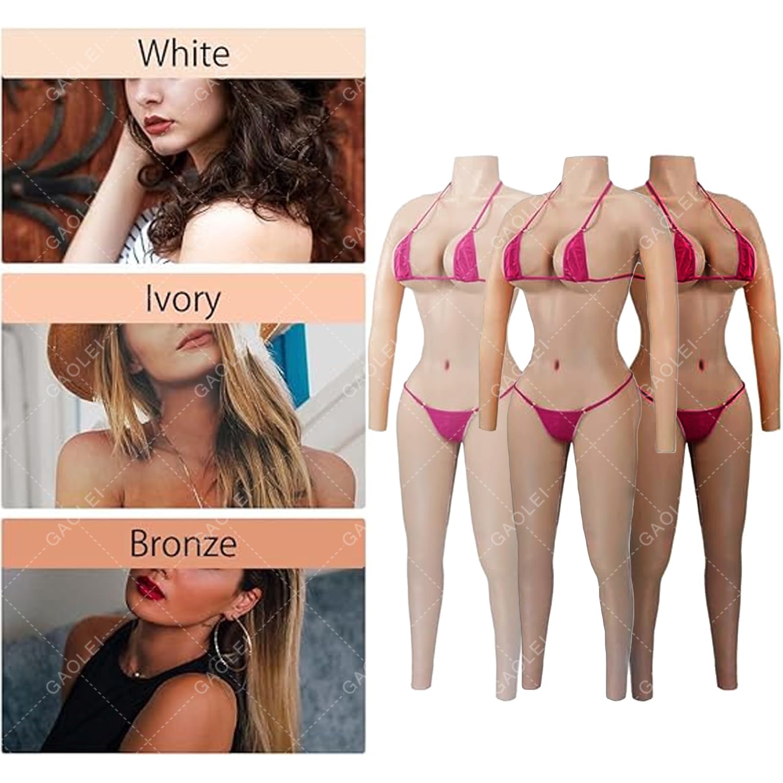 Adima Cuerpo Completo de Silicona Pechera Body f/g Copa Puede orinar y Ropa insertada de Hombre a Mujer para travesti